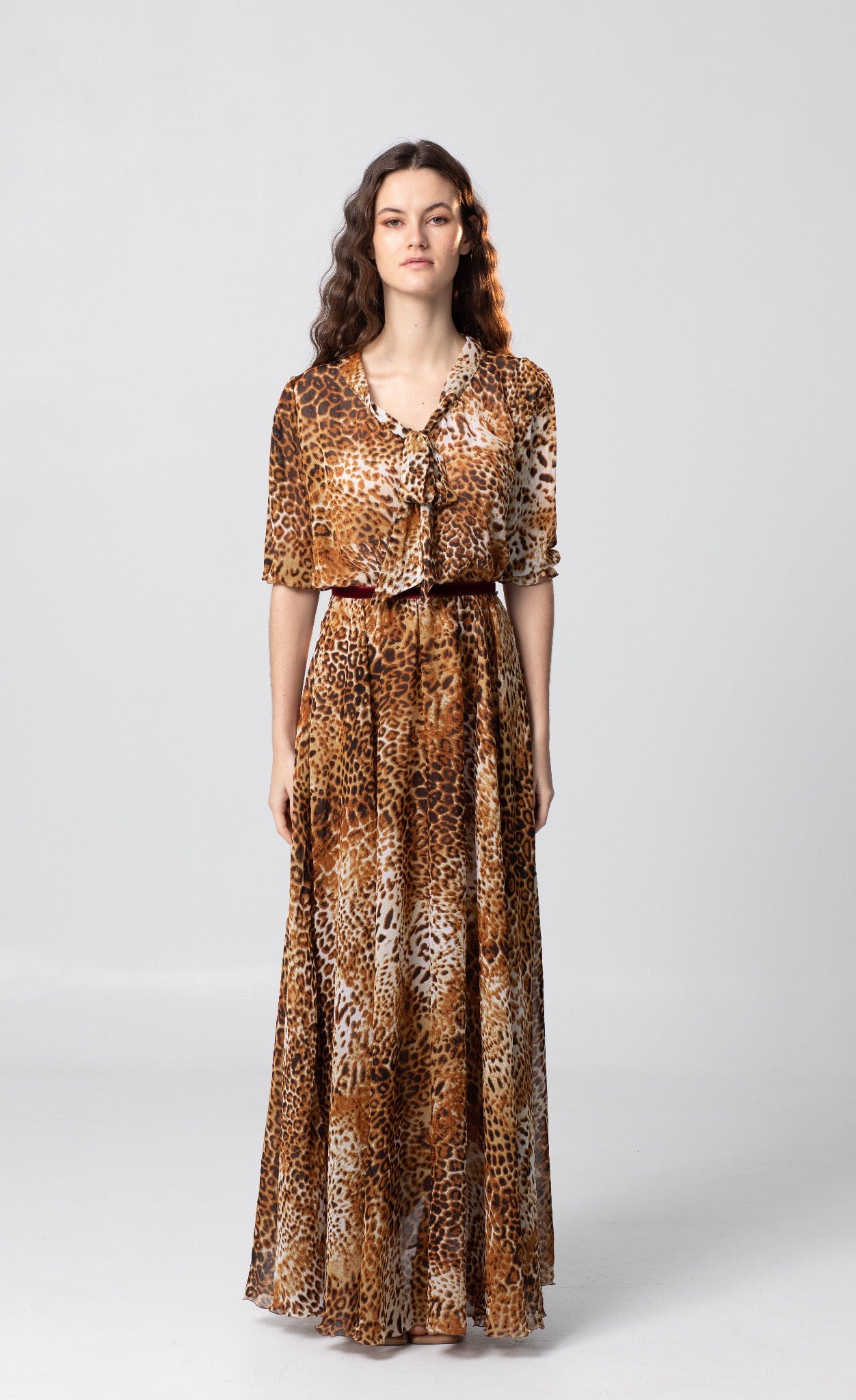 LA SIRENE LONG ANIMAL PRINT DRESS