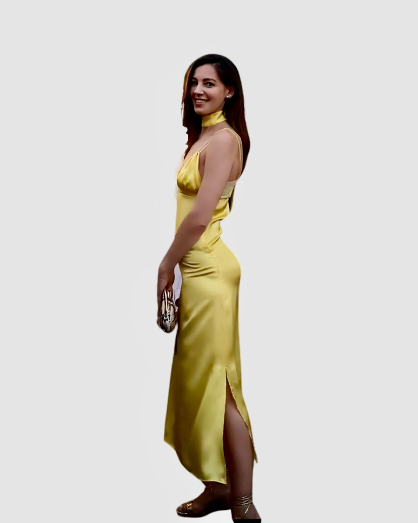 VENUS YELLOW SILK DRESS