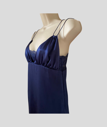 SKY NAVY SILK DRESS