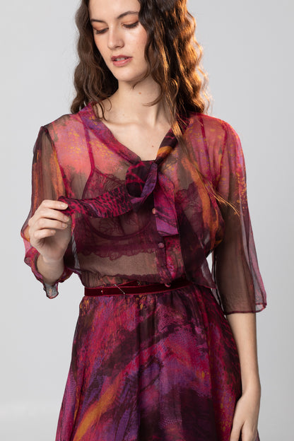 BLAKE SILK CHIFFON COCKTAIL DRESS