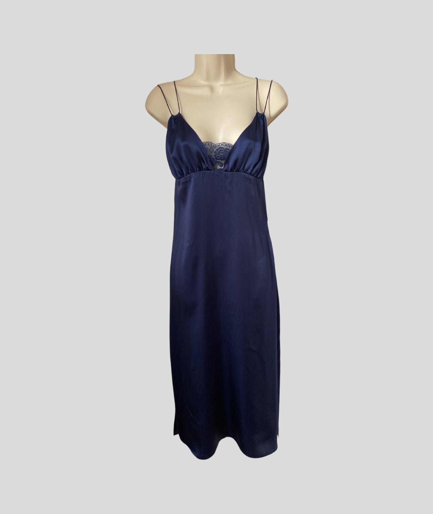 SKY NAVY SILK DRESS