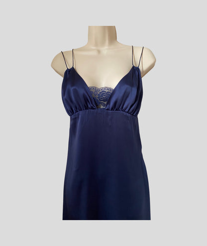 SKY NAVY SILK DRESS