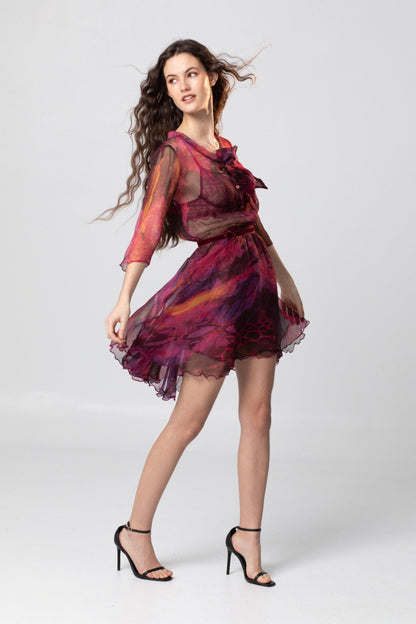 BLAKE SILK CHIFFON COCKTAIL DRESS